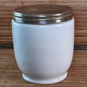 Antique Syracuse China Premier Egg Cup Coddler w Lid White Patented 1879 1893